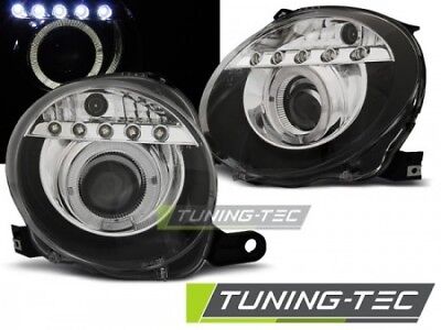 Coppia Fari Fanali Anteriori Tuning 500 07-15 anche microcar bellier b8 H1 DRLED