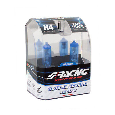 H4 Blue Ice Racing alogena 2 pezzi 900 lm 4200°K 60-55W 12V