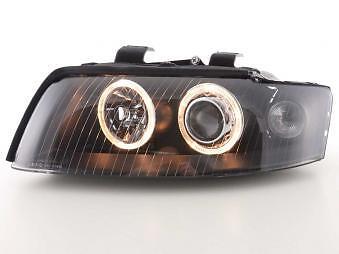 Coppia Fari Fanali Anteriori Tuning Angel Eyes A4 8E 2001 -> 2004 nero