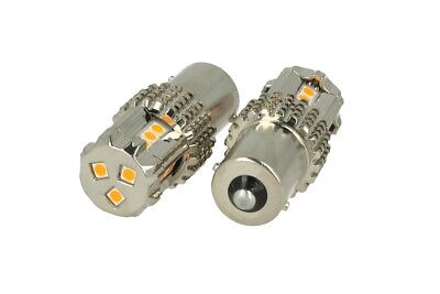 Lampada Led BA15S 1156 P21W 45W 12V Arancione Piedi Dritti Super Potente Per