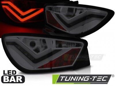 Coppia Fari Fanali Posteriori Tuning IBIZA 6J 3D 06.08-12 Fume' Rosso LED BAR