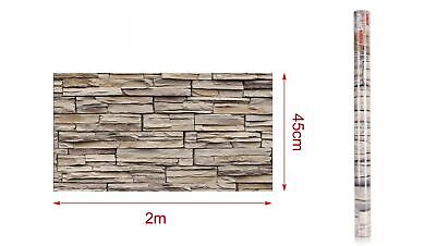 6 Rotoli Carta da Parati Autoadesiva 45X200cm Effetto Mattone Adesive Per