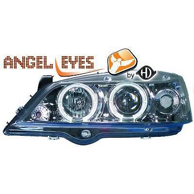 Coppia Fari Fanali Anteriori Tuning 97-04 chrome, con anelli ANGEL EY