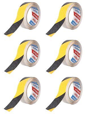 6 Pezzi Nastro Adesivo Antiscivolo Nero Giallo 36mm X 5mt <ul><li>Il nostro è