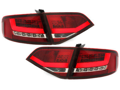 Coppia Fari Fanali Posteriori Tuning LED LTI A4 (B8 8K) 08-11 ROSSO BERLINA