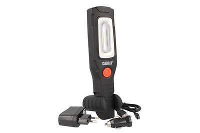 Lampada Led Officina Ricaricabile Doppia Calamita Gancio 6 Led + 1  Snodabile
