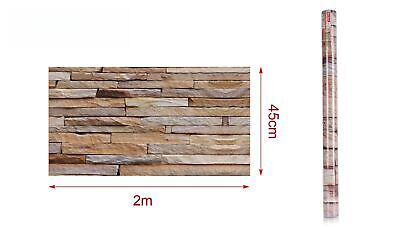 6 Rotoli Carta da Parati Autoadesiva 45X200cm Effetto Mattone Adesive Per