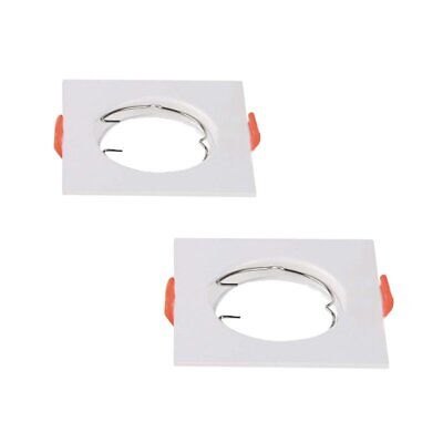 2 PZ Porta Faretti Led GU10 MR16 Quadrato Fisso Con Molla Bianco Spotlight