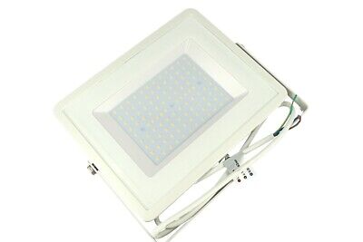 Faro Led Flood Light 100W IP65 Bianco Neutro Super Slim 30mm Carcassa Bianca Sa