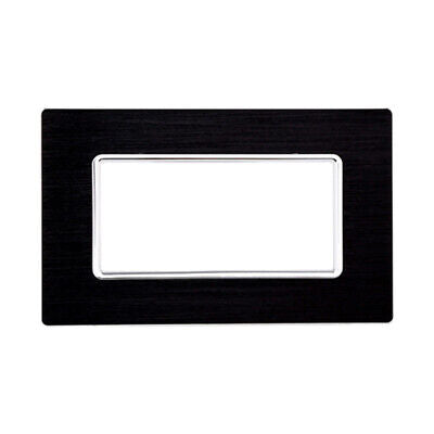 ETTROIT Placca In Alluminio Serie Solar 4P Colore Nero Compatibile Con Bticino