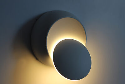 Applique Led Da Parete Celeste 5W Carcassa Bianca Rotondo Bianco 4000K