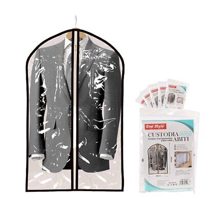 Confezione da 6 Porta Abiti Trasparenti in Plastica Antipolvere Protezione