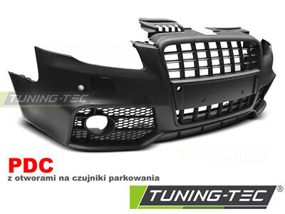 FRONT BUMPER SPORT BLACK PDC fits A4 04-08