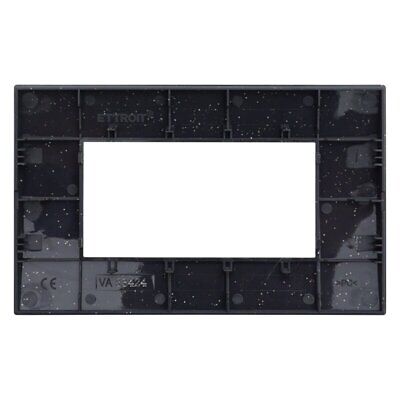ETTROIT Placca Plastica Serie Venus 4P Colore Nero Brillante Compatibile Con