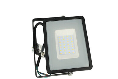 Faro Proiettore Led Flood Super Slim 50W Bianco Freddo Carcassa Nera Chip Samsu