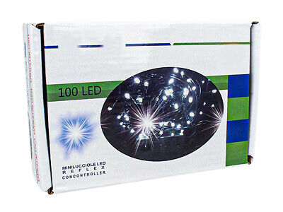 Luci Per Natale Catena 100 Led 9M Colore Bianco Caldo Giallo IP44 Lucciole Per