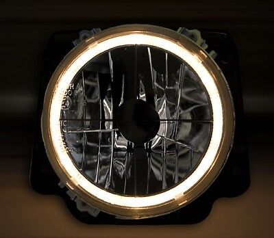 Coppia Fari Fanali Anteriori Tuning Angel Eyes per Golf 2 Cromati 1984-1991