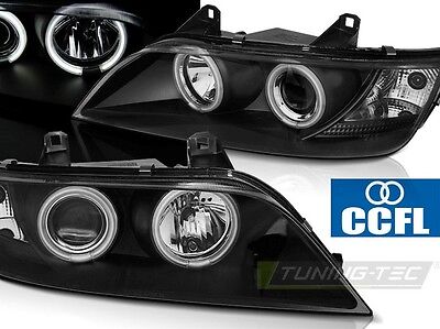 Coppia Fari Fanali Anteriori TUNING Z3 1996-2002 CCFL NERI ANELLI ANGEL EYES