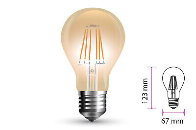 Lampada Filo Led a Filamento E27 10W A67 Bianco Caldo 2200K Cover Amber SKU-715