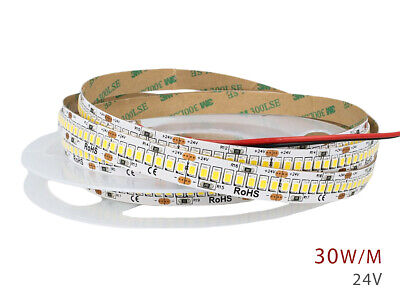 24V Bobina Striscia Led 30W/M 140LM/W 4200LM/M Bianco Caldo 2700K 1200 Smd 2835