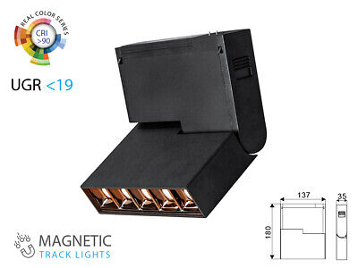 Lampada Led Lineare Regolabile 5X2W 24V Neutro 4000K CRI 90 UGR 19 Per Sistema