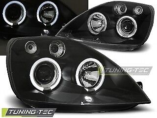Coppia Fari Fanali Tuning FIESTA MK6 05.2002-08.2005 ANGEL EYES Nero