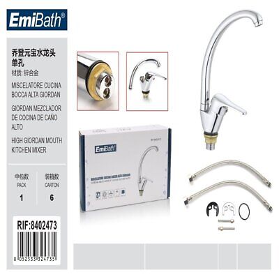 Kit Rubinetto Da Cucina Bocca Alta Con Miscelatore Misura 290x220mm Colore