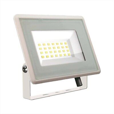 Faro Led Flood Light 20W 1650lm IP65 Slim 120x105x27mm Carcassa Bianca Luce