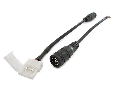 2 PZ Connettori 10mm Senza Saldatura Per Striscia Led Con Spinotto Femmina 55X21