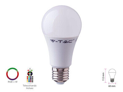 Lampada A Led E27 9W RGB + Neutro 4000K Con Telecomando Dimmerabile A60 RA80 Bu