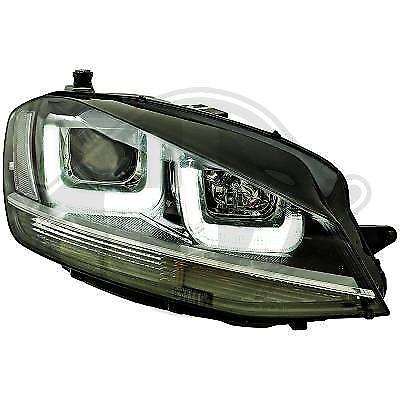 Coppia Fanali Fari Anteriori Tuning LED DRL Golf VII 7 nero cromo Alogeni H7