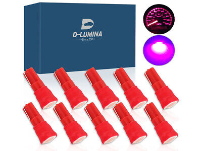 10 Lampadine Led T5 12V W1,2W Colore Rosa Pink Con 1 Smd 5050 Luci Cruscotto