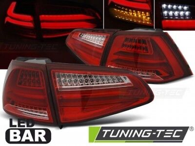 Coppia Fari Fanali Posteriori Tuning GOLF 7 2013 > 2017 Rosso Bianco LED BAR