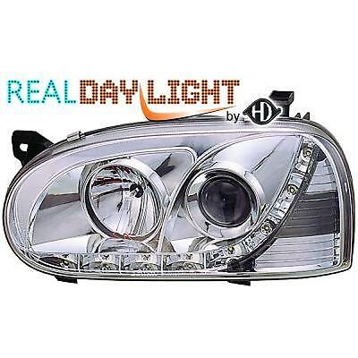 Coppia fari fanali anteriori TUNING GOLF III 91-97 cromati con Dayline