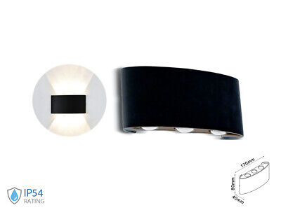 Applique Led Da Parete 6W Neutro 4000K Carcassa Nera Doppio Illuminazione