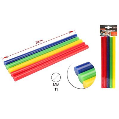 5 Pezzi di Stick Colla Colorati D11mmX20cm Per Pistola a Caldo <ul><li>Sia che