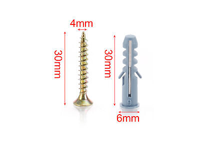 Kit 16 pcs Tasselli &Oslash;6x30mm Con Viti 4x30mm <ul><li>Kit Ø6x30mm