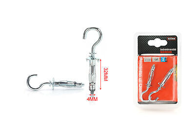2 pcs Tasselli con Gancio in Metallo &Oslash;4x32mm <ul><li>Tasselli adatti per