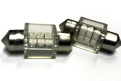 Coppia 2 Lampade Led T11 C5W Siluro 31mm Quadrato Con 6 Smd 3528 Colore Giallo