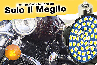 Lampada Led BA15S 1156 Amber Arancione Per Moto Harley Davidson Canbus No Error