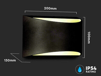 Applique Lampada Led Da Parete 10W Carcassa Nera 4000K IP54 Doppio Fascio Lumin