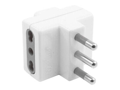 Adattatore Spina Elettrica 16A 2P+T Con 3 Prese 10/16A 250V Bianco Max 1500W