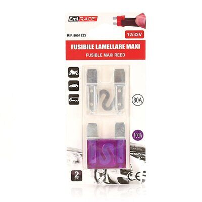 2 Fusibili Piatti Grande Maxi Reed 80A+100A 34,2X29,2X8,9mm