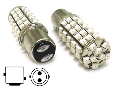 Coppia 24V Lampada Led BAY15D 1157 S25 68 Smd Rosso Luci Posizione e Stop Camion