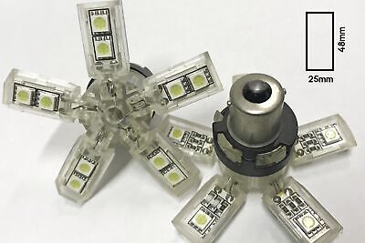 Coppia 2 Lampade Led BA15S 1156 P21W Con 15 Smd 5050 Bianco Freddo 6000K 12V 2W