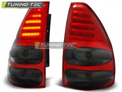 Coppia Set Fari Fanali Posteriori Tuning LAND CRUISER 120 03-09 Fume' Rosso LED