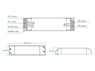 Alimentatore Dimmerabile CV 12V 40W Triac ELV Pulsante N.O. Varialuce Su 220V