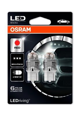 COPPIA Lampada Lampadina Luce OSRAM LEDriving T20 (W21W) 1.5 W 12V W21W ROSSO