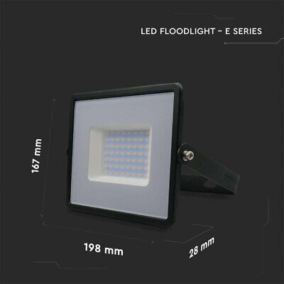 Faro Led Flood Light 50W 4300lm IP65 Slim 198X167X28mm Carcassa Nera Luce 4000K