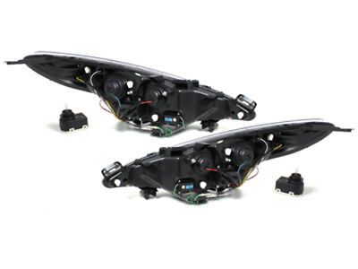 Coppia Fari Fanali Anteriori Tuning Dayline Luci Diurne 207 06-12 NERO